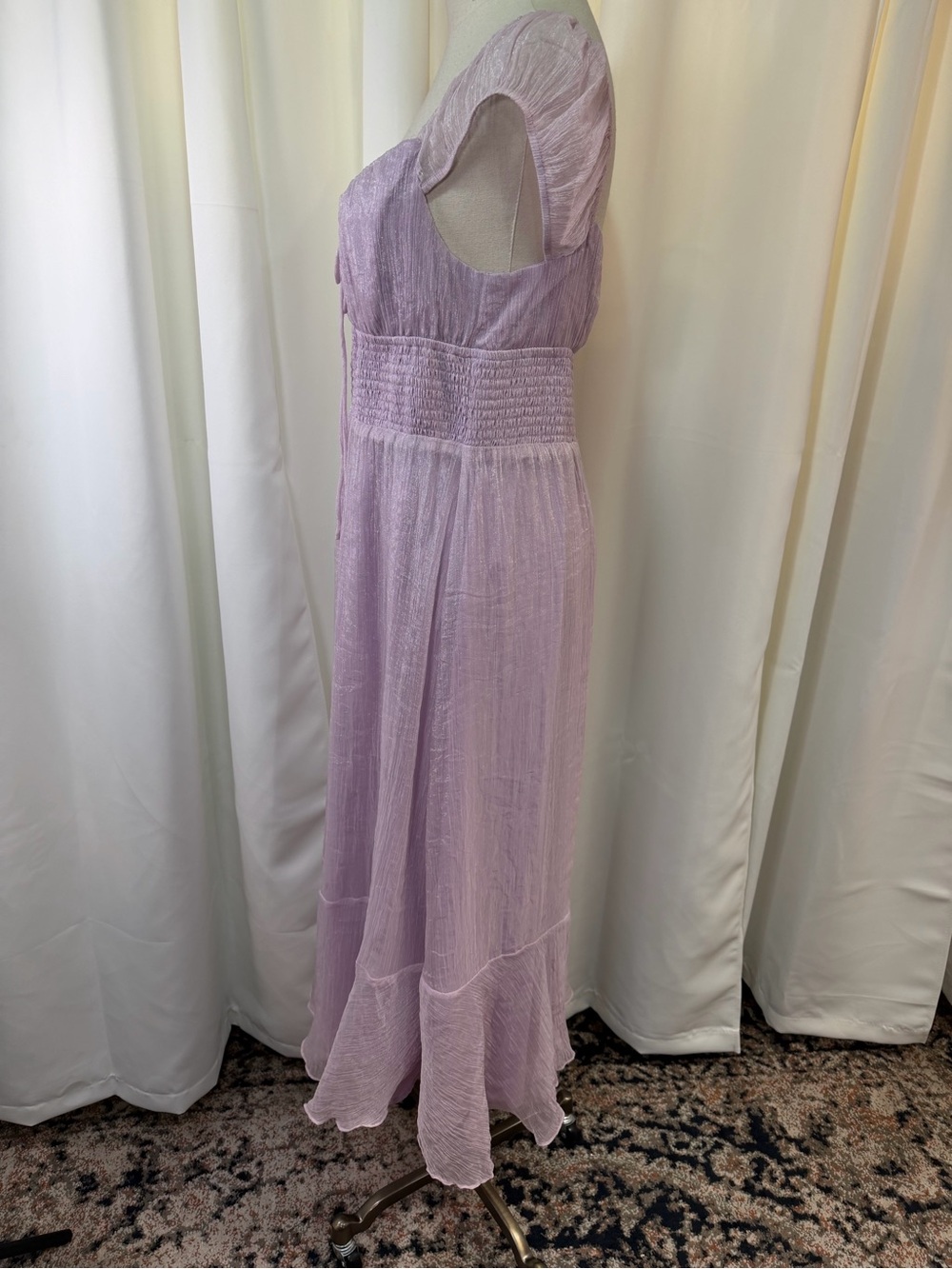 Hutch ‘Cap Sleeve Shimmer Maxi Dress’ in “Lilac Purple” Size Large - Picture 10 of 16